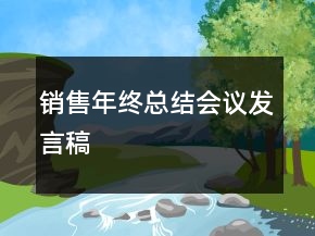 銷售年終總結(jié)會議發(fā)言稿