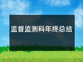 監(jiān)督監(jiān)測科年終總結(jié)