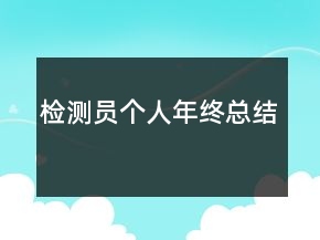 檢測員個(gè)人年終總結(jié)
