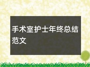 手術(shù)室護士年終總結(jié)范文