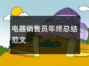 電器銷售員年終總結(jié)范文