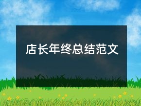 店長年終總結(jié)范文