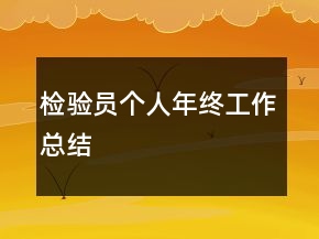 檢驗(yàn)員個(gè)人年終工作總結(jié)
