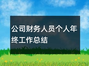 公司財(cái)務(wù)人員個(gè)人年終工作總結(jié)