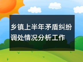 鄉(xiāng)鎮(zhèn)上半年矛盾糾紛調(diào)處情況分析工作總結(jié)