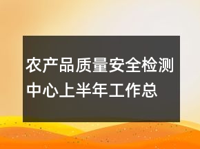 農(nóng)產(chǎn)品質(zhì)量安全檢測中心上半年工作總結(jié)