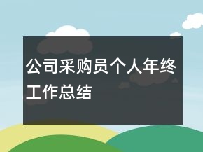 公司采購員個人年終工作總結(jié)