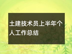 土建技術(shù)員上半年個人工作總結(jié)