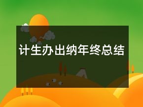 計生辦出納年終總結
