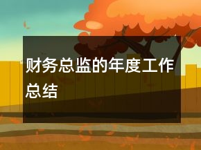 財務總監(jiān)的年度工作總結