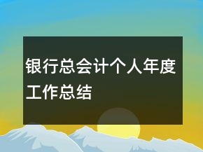 銀行總會計個人年度工作總結(jié)