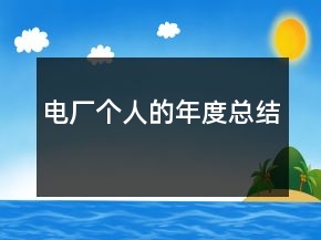 電廠個人的年度總結(jié)