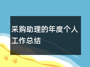 采購(gòu)助理的年度個(gè)人工作總結(jié)