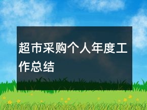 超市采購個人年度工作總結(jié)
