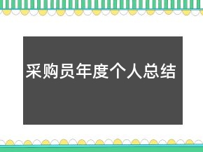 采購員年度個(gè)人總結(jié)