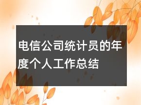 電信公司統(tǒng)計(jì)員的年度個(gè)人工作總結(jié)