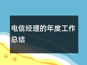 電信經(jīng)理的年度工作總結(jié)