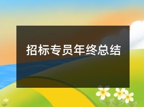 招標專員年終總結