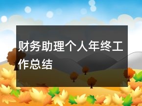 財務助理個人年終工作總結