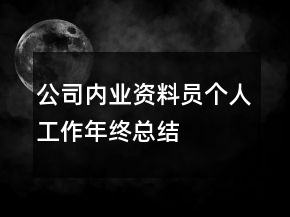 公司內業(yè)資料員個人工作年終總結