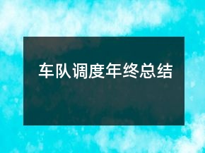 車(chē)隊(duì)調(diào)度年終總結(jié)
