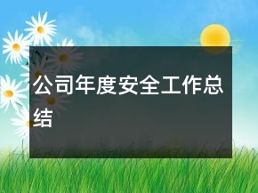 公司年度安全工作總結(jié)