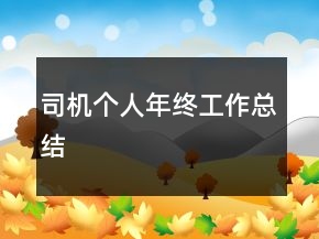 司機(jī)個(gè)人年終工作總結(jié)