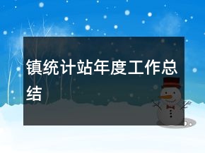 鎮(zhèn)統(tǒng)計站年度工作總結