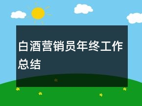 白酒營銷員年終工作總結(jié)