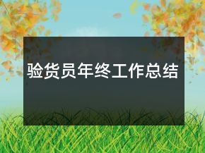 驗貨員年終工作總結(jié)