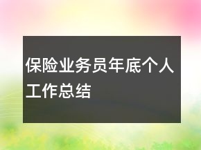 保險業(yè)務員年底個人工作總結(jié)