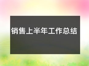 銷售上半年工作總結(jié)