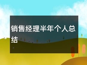 銷售經(jīng)理半年個(gè)人總結(jié)