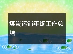 煤炭運(yùn)銷年終工作總結(jié)