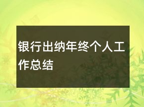 銀行出納年終個人工作總結(jié)