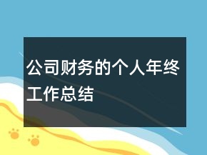 公司財(cái)務(wù)的個(gè)人年終工作總結(jié)