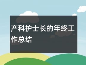 產(chǎn)科護(hù)士長(zhǎng)的年終工作總結(jié)