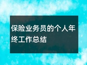 保險(xiǎn)業(yè)務(wù)員的個(gè)人年終工作總結(jié)