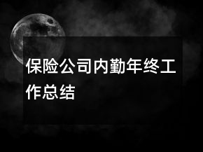保險公司內(nèi)勤年終工作總結(jié)