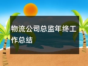 物流公司總監(jiān)年終工作總結