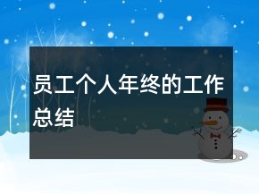 員工個(gè)人年終的工作總結(jié)