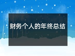 財務個人的年終總結(jié)
