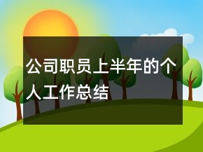 公司職員上半年的個(gè)人工作總結(jié)