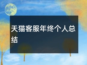 天貓客服年終個(gè)人總結(jié)