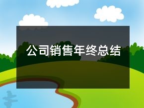 公司銷售年終總結