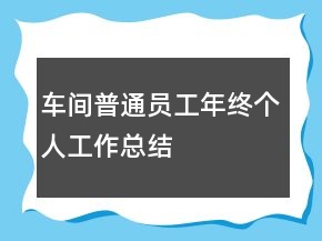 車間普通員工年終個(gè)人工作總結(jié)