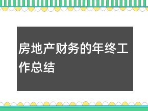 房地產(chǎn)財(cái)務(wù)的年終工作總結(jié)