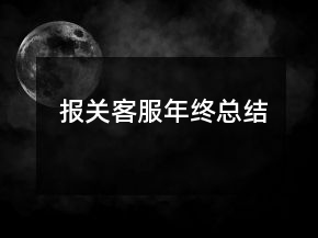 報關(guān)客服年終總結(jié)