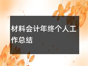 材料會計年終個人工作總結(jié)