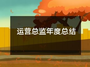 運(yùn)營總監(jiān)年度總結(jié)
